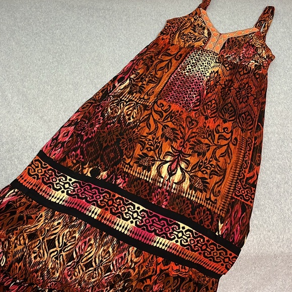 Ny Collection Boho Maxi Dress Small Sundress Summer Strap Beach Hippie - Picture 10 of 11